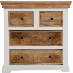 Alfie Solid Mango Wood Four Drawer Chest Front View