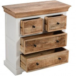 Alfie Solid Mango Wood Four Drawer Chest Open drawers