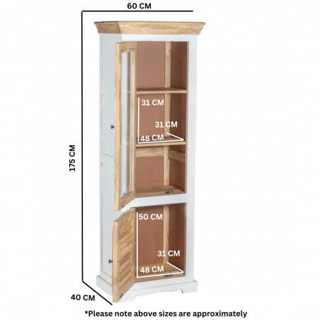 Alfie Wood Bookcase/Display Cabinet - Dimensions