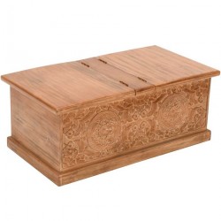 Artwork Carved Mango Wood Coffee Table/Blanket Box