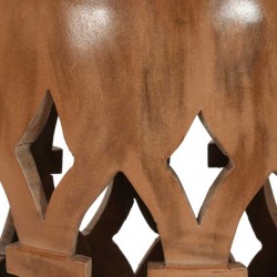 Artwork Carved Mango Wood Side Table Carved Detail