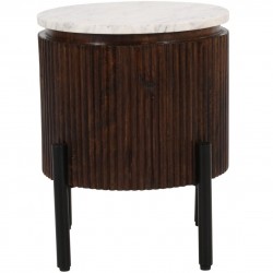 Opal Mango Wood Side Table - Front View