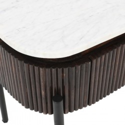 Opal Mango Wood Bedside Table with Drawer top detail
