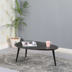 Opal Coffee Table with Marble Top and Metal Legs - Black mood shot