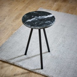Opal Side Table with Marble Top - Black Mood Shot