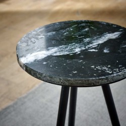 Opal Side Table with Marble Top - Black Top Detail