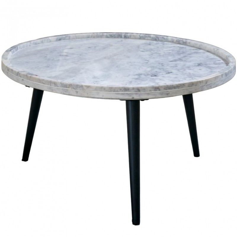 Opal Round Coffee Table with Marble Top