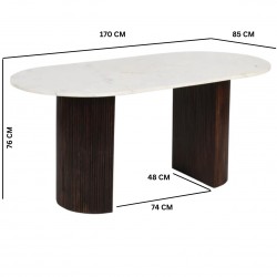 Opal Mango Wood Rectangular Dining Table Dimensions