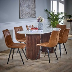 Opal Mango Wood Rectangular Dining Table room shot