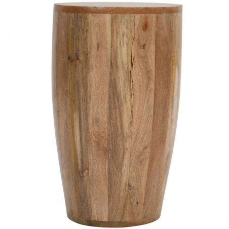 Surrey Mango Wood Drum Side Table Front View