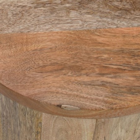 Surrey Mango Wood Drum Side Table Top Detail
