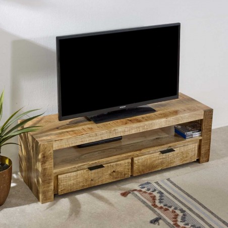 Surrey Mango Wood Two Drawer TV Cabinet Mood Shot