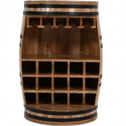 Surrey Mango Wood Barrel Wine Sideboard Front View
