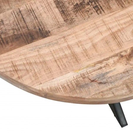 Surrey Mango Wood Round Coffee Table Top Detail