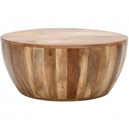Surrey Mango Wood Drum Style Coffee Table Front View