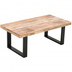 Surrey Mango Wood Rectangular Coffee Table with Metal Legs
