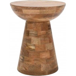 Surrey Mango Wood Mushroom Style Side Table Front View
