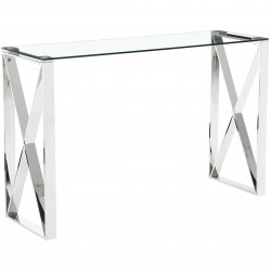 Ningbo Glass Console Table - Clear/Silver