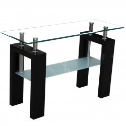 Telford Glass & Gloss Console Table - Black