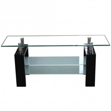 Telford Glass & Gloss Coffee Table - Black Front View