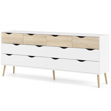 Asti Double Dresser with Eight Drawers Angled View