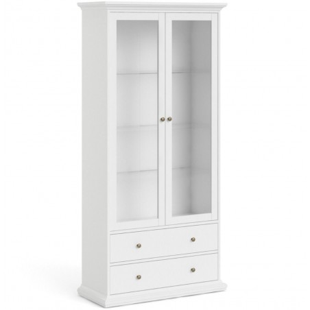 Marlow Two Drawer Two Door Display Cabinet - White