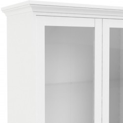 Marlow Two Drawer Two Door Display Cabinet - White Front Detail