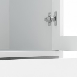 Marlow Two Drawer Two Door Display Cabinet - White Hinge Detail