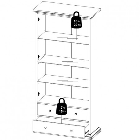 Marlow Two Drawer Two Door Display Cabinet - Dimensions 3