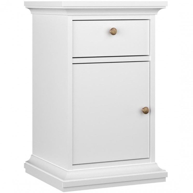 Marlow One Drawer One Door Bedside Cabinet - White