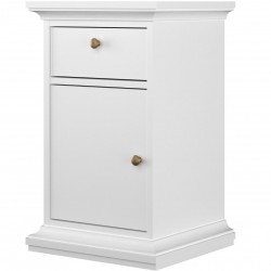 Marlow One Drawer One Door Bedside Cabinet - White Angled View