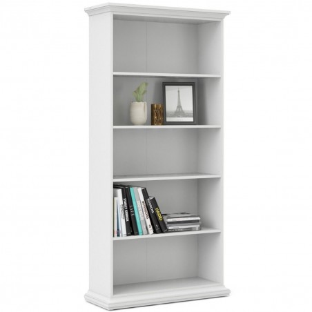 Marlow Tall Four Shelves Bookcase - White Mood shot