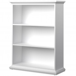 Marlow Low Two Shelves Bookcase - White Angled View