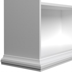 Marlow Low Two Shelves Bookcase - White Base Detail
