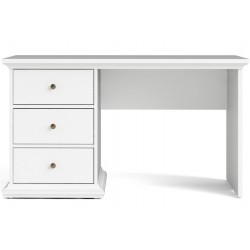 Marlow Single Pedestal Desk - White Front View