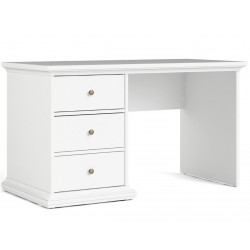 Marlow Single Pedestal Desk - White Angled View
