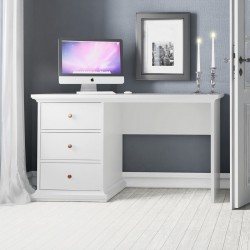 Marlow Single Pedestal Desk - White Mood Shot