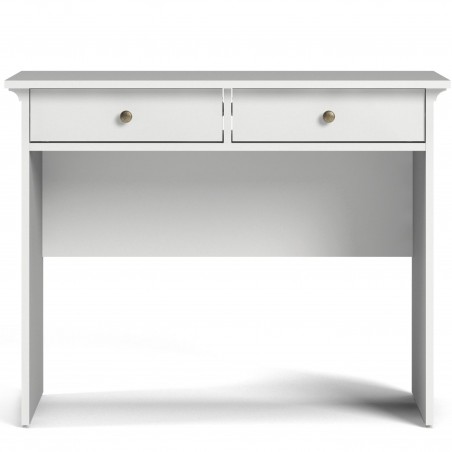 Marlow Two Drawer Console Table - White Front View