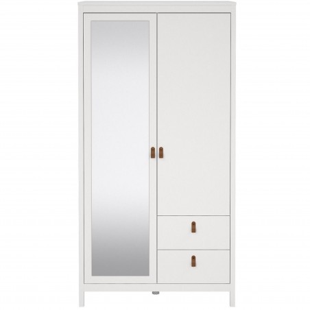 Barcelona Two Door Two Drawer Wardrobe - White Front View