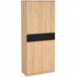 Naia Four Door One Drawer Shoe Cabinet - Hickory Oak