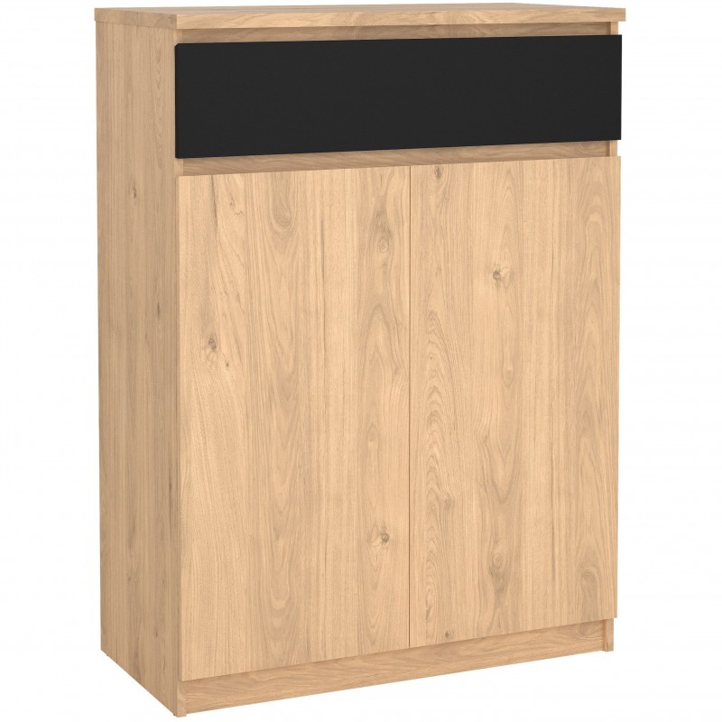 Naia Two Door One Drawer Shoe Cabinet Hickory Oak