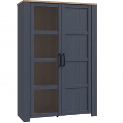 Bohol Two Door Display Cabinet - Oak/Navy