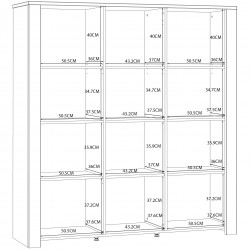 Bohol Three Door Display Cabinet - Dimensions 2