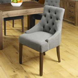 Panaro accent slate grey upholstered dining chair side