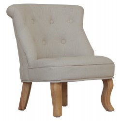 Mini chair natural cotton colour with piped finish and button studs.