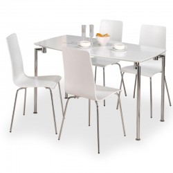 Mike white high gloss four person dining set