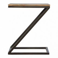 Z Side Table with Iron Base