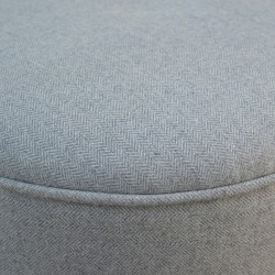 Alborg Round Tweed Footstool - Grey Pattern Detail