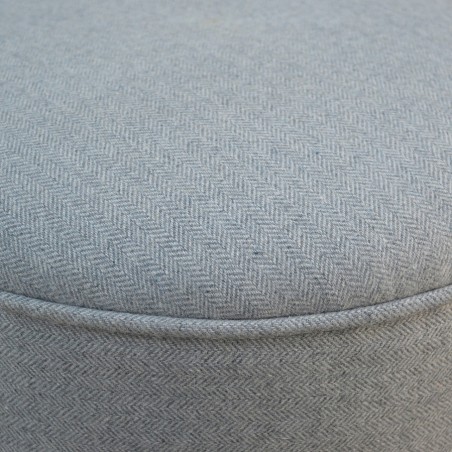Alborg Round Tweed Footstool - Grey Pattern Detail