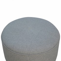 Alborg Round Tweed Footstool - Grey Top View